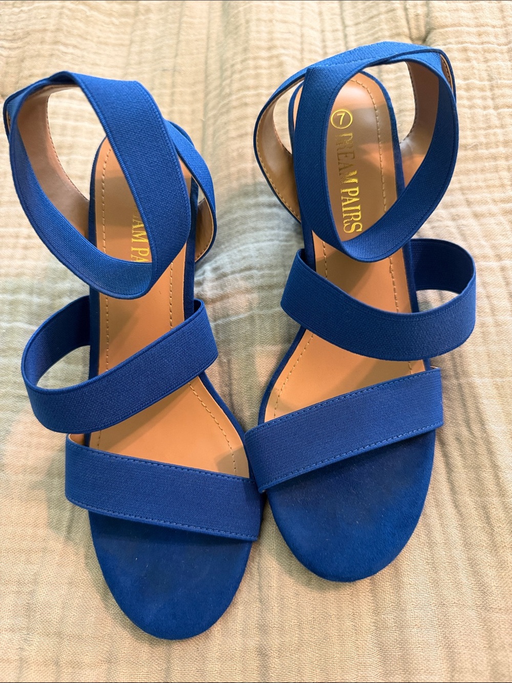 Dream Pairs Royal Blue Elastic Strappy Sandals